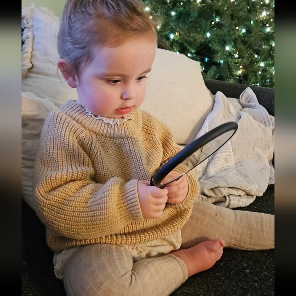 Kids Peachy Tan Merino Wool Knit Sweater - Picture 7 of 7